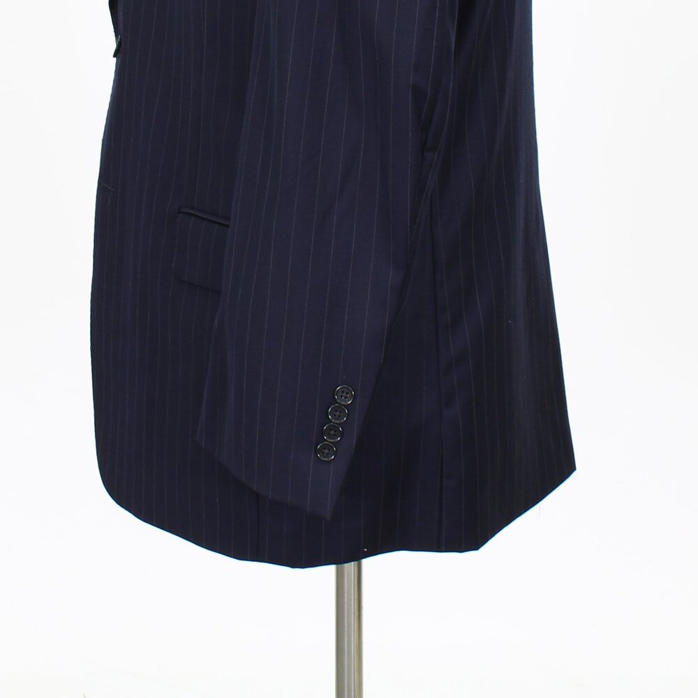 Jos. A. Bank 42R 36x31 Navy Striped Wool 2-Button Full Suit R437 - Picture 10 of 15